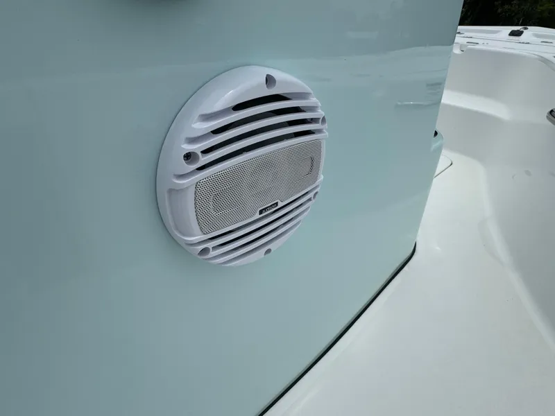 Slide: The Image of Close-up of a speaker on a 2024 Sea Pro 210 Bay boat. - 22