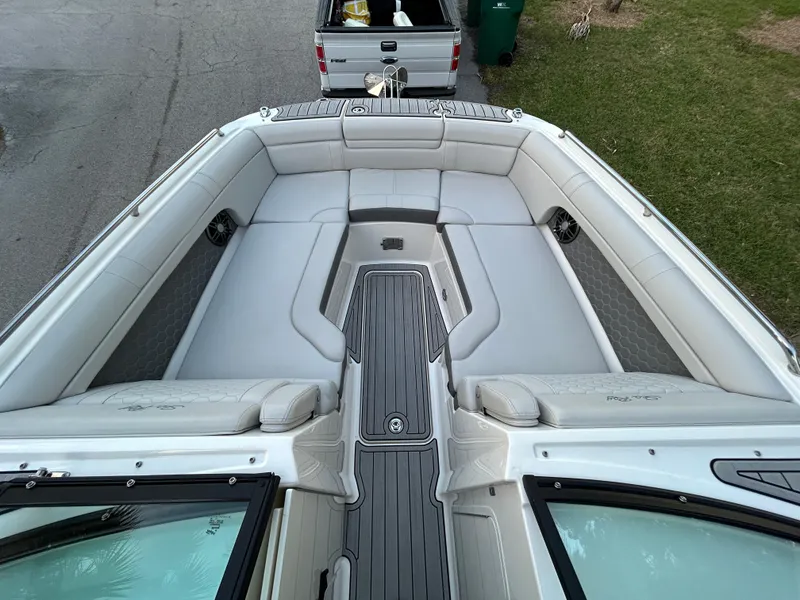 Slide: The Image of 2022 Sea Ray SDX 270 Outboard boat interior with spacious seating. - 29