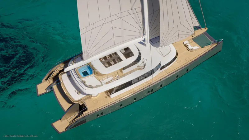 Slide: The Image of Luxurious 2024 Dynamic Project Garfield yacht sailing on turquoise waters. - 2