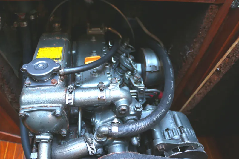 Slide: The Image of Engine compartment of a 1985 Baltic 35 sailboat. - 42