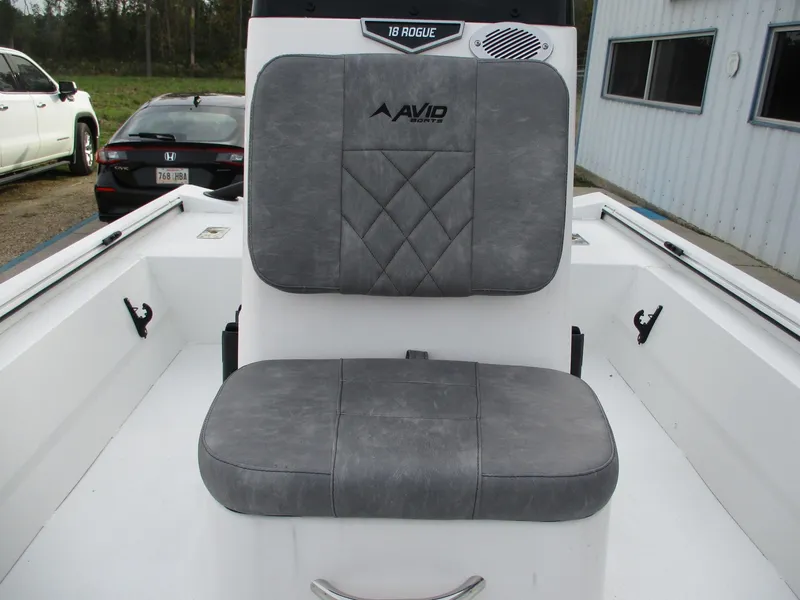 Slide: The Image of 2024 Avid 18 Rogue CC boat with cushioned seating. - 7