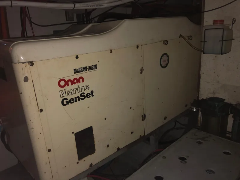 Slide: The Image of Onan Marine GenSet in 1985 CHB Motor Yacht engine room. - 27