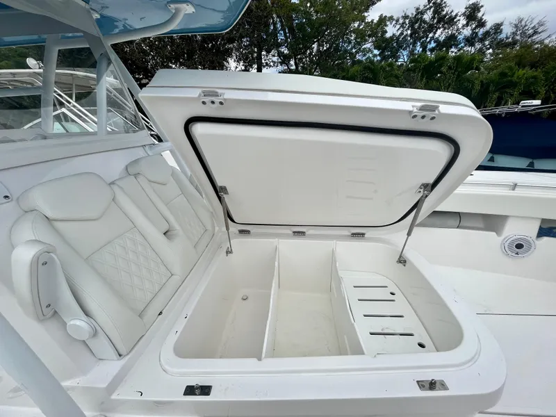 Slide: The Image of 2023 Invincible 36' Open Fisherman boat with open storage compartment. - 10