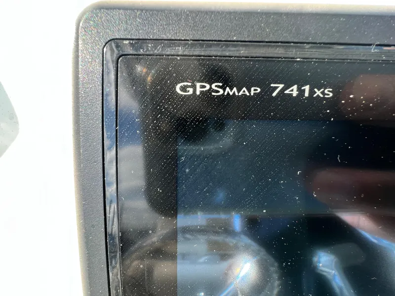 Slide: The Image of Close-up of a GPSMAP 741xs screen on a 2014 Striper 220 Center Console boat. - 29