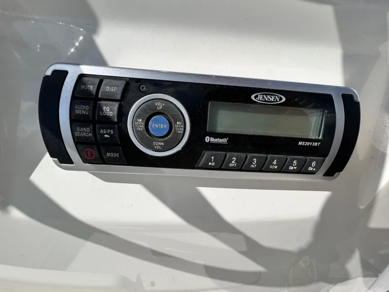 Slide: The Image of Jensen MS2013BT stereo system on 2014 Striper 220 Center Console boat. - 34