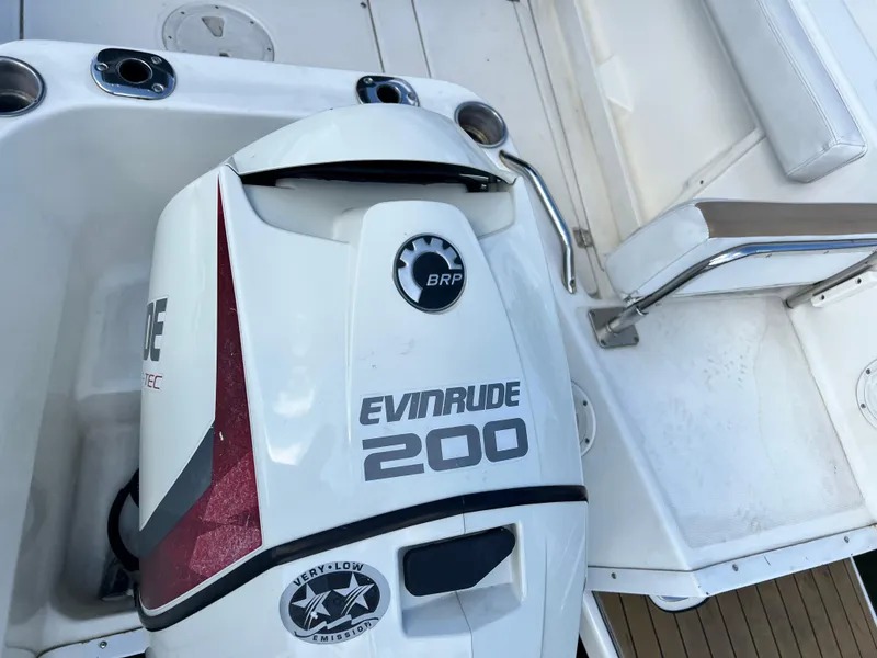 Slide: The Image of 2014 Striper 220 Center Console with Evinrude 200 engine, very low emission. - 8