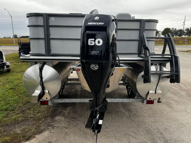Slide: The Image of 2024 Bentley Pontoons LE 180 3 PT with Mercury 60 HP outboard motor. - 6