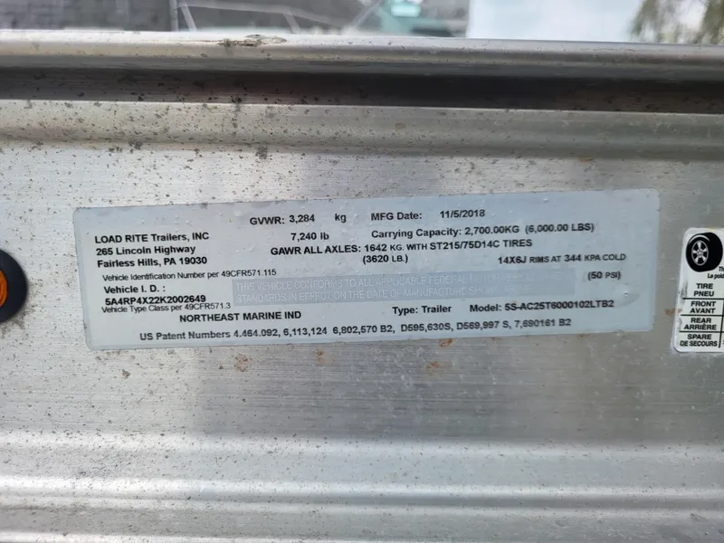 Slide: The Image of 2018 Steiger Craft 21 DV MIAMI trailer label with specifications and manufacturer details. - 11