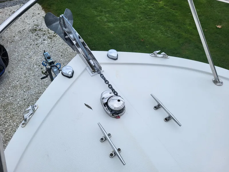 Slide: The Image of Bow of 2018 Steiger Craft 21 DV MIAMI with anchor and cleats. - 33