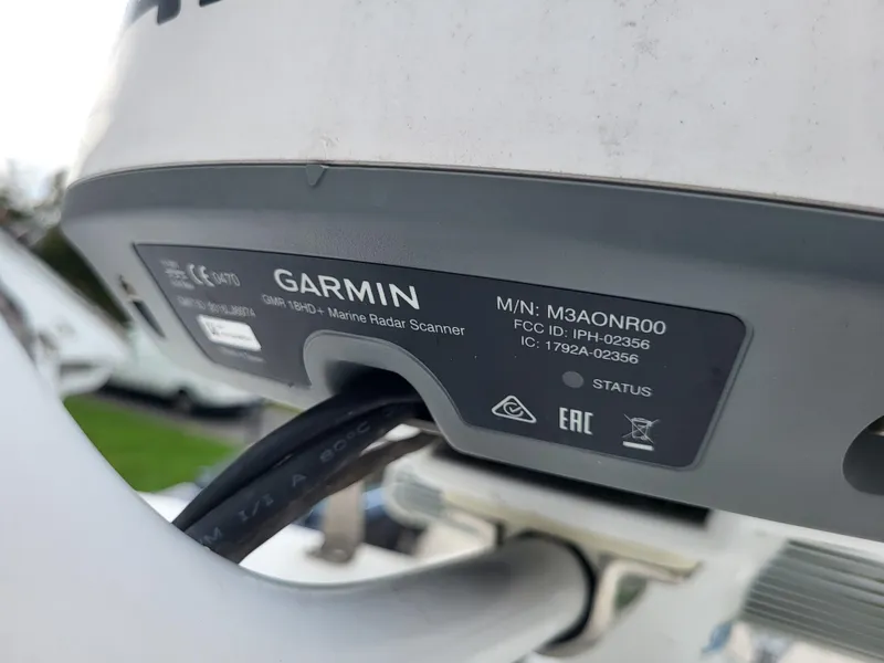 Slide: The Image of Close-up of Garmin marine radar scanner on 2018 Steiger Craft 21 DV MIAMI boat. - 38