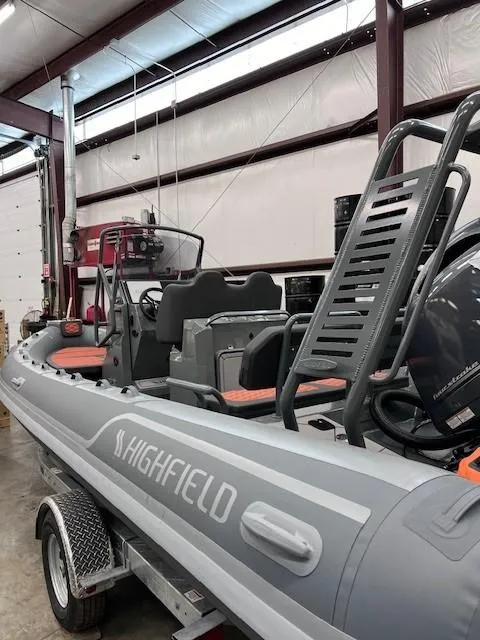 Slide: The Image of 2024 Highfield Sport 660 inflatable boat in a warehouse. - 5
