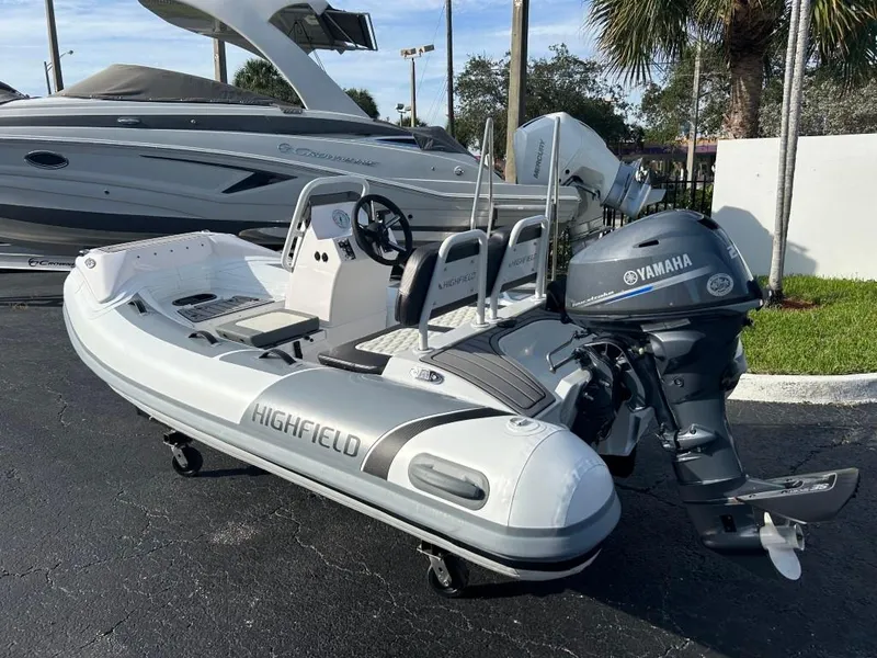 Slide: The Image of 2023 Highfield Sport 330 inflatable boat with Yamaha outboard motor. - 4