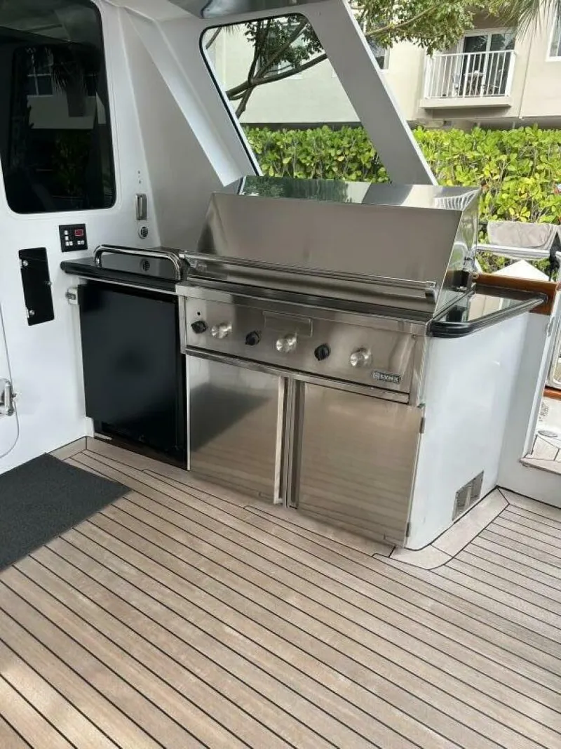 Slide: The Image of Outdoor kitchen on a 1983 Palmer Johnson 110 Cruising Sloop with stainless steel grill. - 24