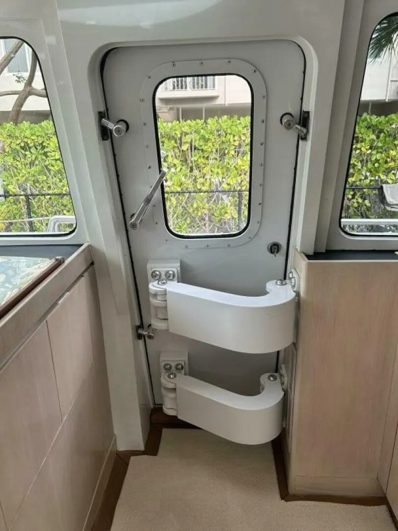 Slide: The Image of Interior view of 1983 Palmer Johnson 110 Cruising Sloop door. - 26