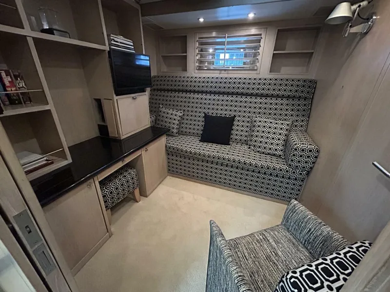 Slide: The Image of Luxurious interior of 1983 Palmer Johnson 110 Cruising Sloop with modern furnishings. - 37