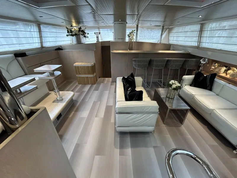 Slide: The Image of Luxurious interior of 1983 Palmer Johnson 110 Cruising Sloop with modern furnishings. - 45