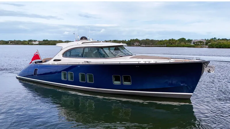 Slide: The Image of 2023 Zeelander 72 luxury yacht on calm water. - 3