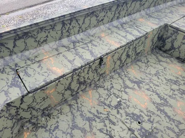 Slide: The Image of 2024 Edge Duck Boats 653DB interior with camouflage pattern. - 11