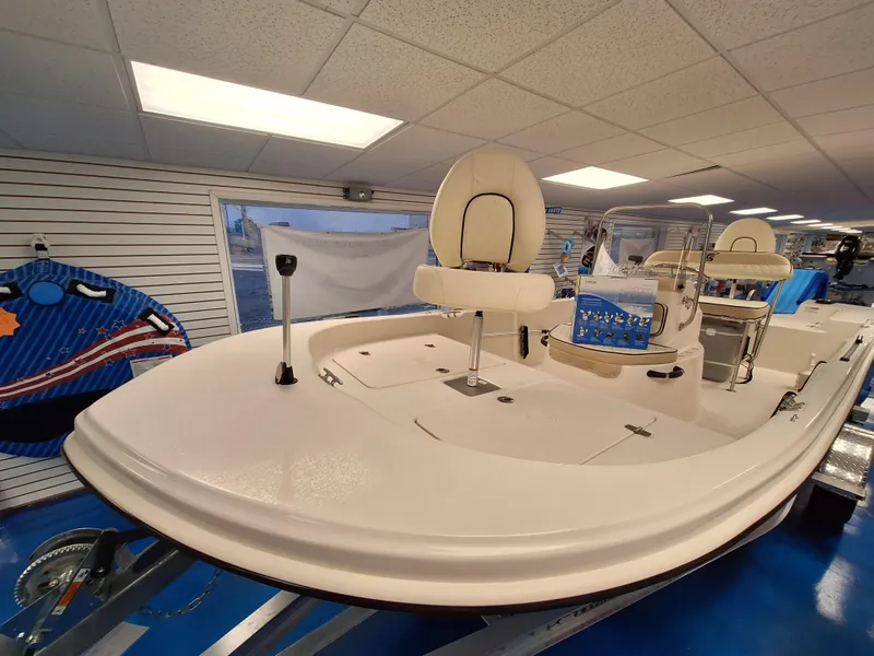 Slide: The Image of 2023 Carolina Skiff 178 JLS boat on display in showroom. - 4