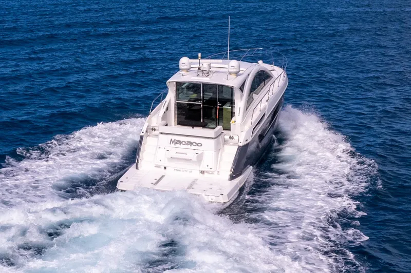 Slide: The Image of 2019 Cruisers Yachts 50 Cantius cruising on open water. - 17