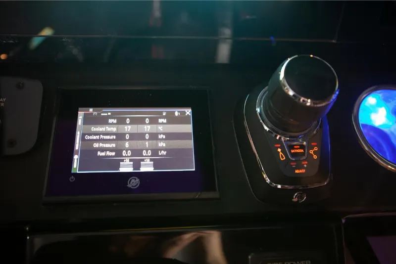 Slide: The Image of Control panel of 2024 Saxdor 320 GTO with display and joystick. - 27