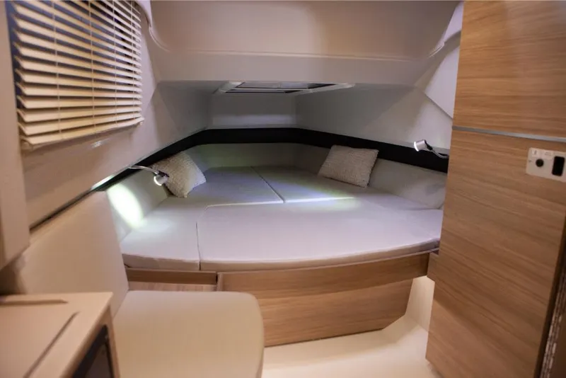 Slide: The Image of Interior cabin of 2024 Saxdor 320 GTO with cozy bed and modern design. - 47