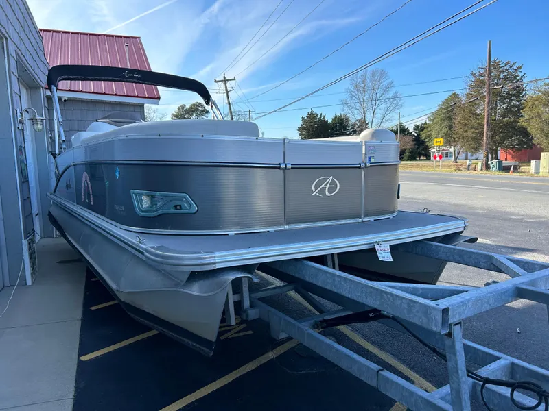 Slide: The Image of 2014 Avalon 2285 Catalina Cruise Twin Toon pontoon boat on trailer. - 3