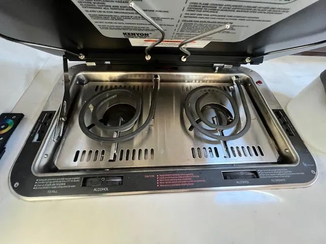 Slide: The Image of Stainless steel dual-burner stove on 2017 Sea Ray 330 Sundancer yacht. - 19