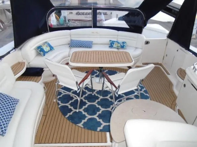 Slide: The Image of Luxurious 2005 Sea Ray 500 Sundancer yacht interior with elegant seating and stylish decor. - 24