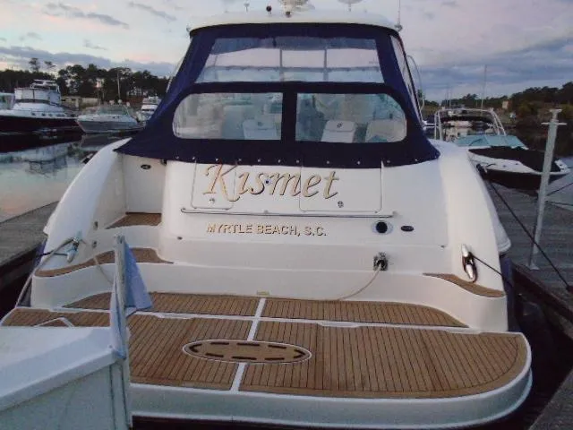 Slide: The Image of 2005 Sea Ray 500 Sundancer yacht docked at Myrtle Beach marina. - 8