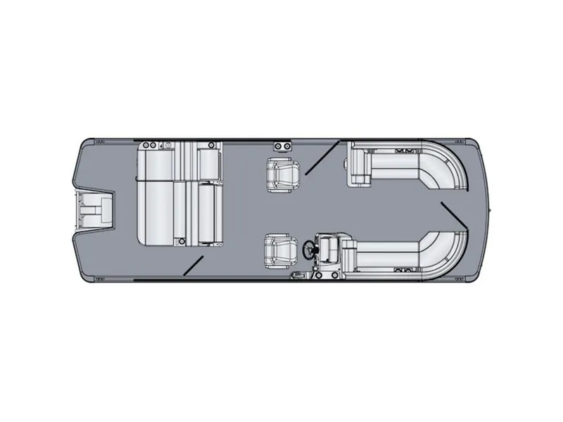 Slide: The Image of Top view layout of 2024 Harris CRUISER 230 SLDH pontoon boat. - 2