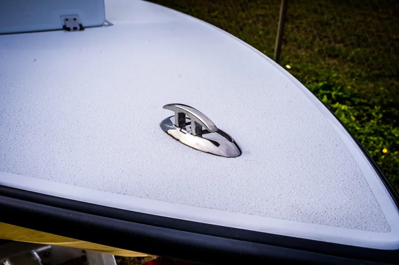 Slide: The Image of 2024 Cayo Boatworks 173 bow with stainless steel cleat. - 4