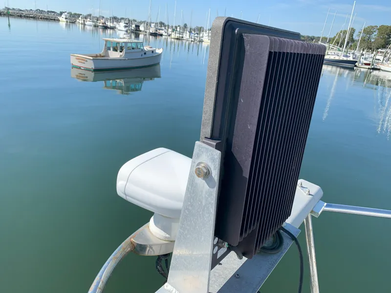 Slide: The Image of Close-up of a 1986 Gladding Hearn Hunt Designed 60 boat radar system. - 13