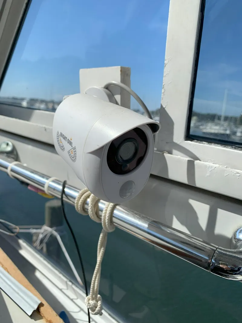 Slide: The Image of Security camera on a 1986 Gladding Hearn Hunt Designed 60 boat. - 18