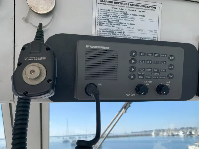 Slide: The Image of Furuno marine radio on 1986 Gladding Hearn Hunt Designed 60 boat. - 29