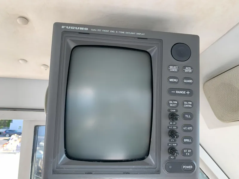 Slide: The Image of Vintage Furuno radar display on a 1986 Gladding Hearn Hunt Designed 60 boat. - 31
