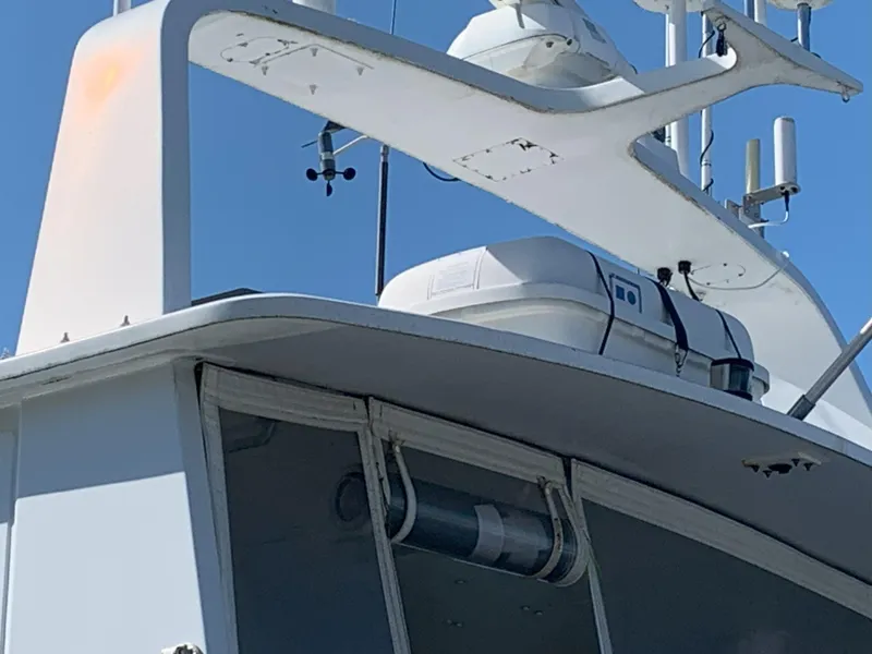 Slide: The Image of Close-up of 1986 Gladding Hearn Hunt Designed 60 boat's upper deck and equipment. - 7