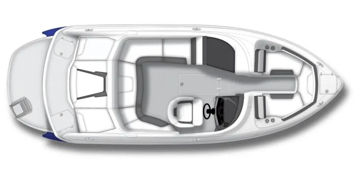 Slide: The Image of Top view of 2024 Monterey 224 FS boat layout. - 45
