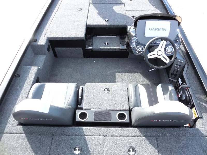 Slide: The Image of 2024 Vexus AVX 1980C boat interior with Garmin navigation system. - 5
