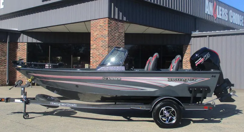 The Image of 2024 Ranger VS1682SC Angler fishing boat parked outside a dealership. - 1