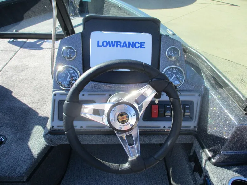 Slide: The Image of 2024 Ranger VS1682SC Angler boat dashboard with Lowrance electronics. - 3