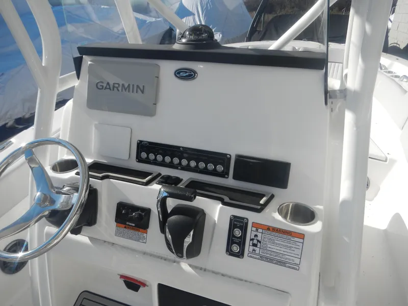 Slide: The Image of 2024 Sea Fox 248 Commander boat console with Garmin navigation system. - 11