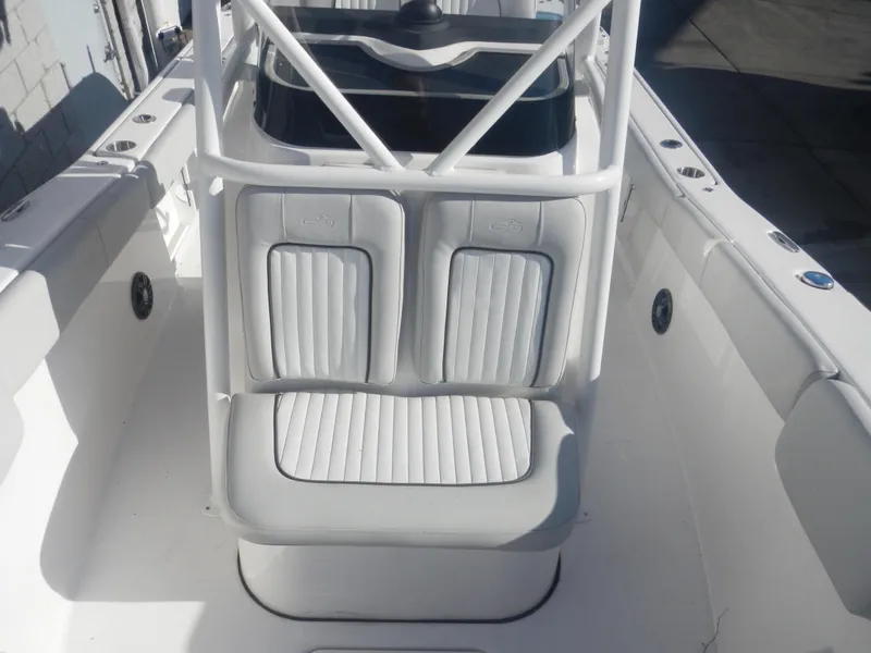 Slide: The Image of 2024 Sea Fox 248 Commander boat interior seating area. - 5