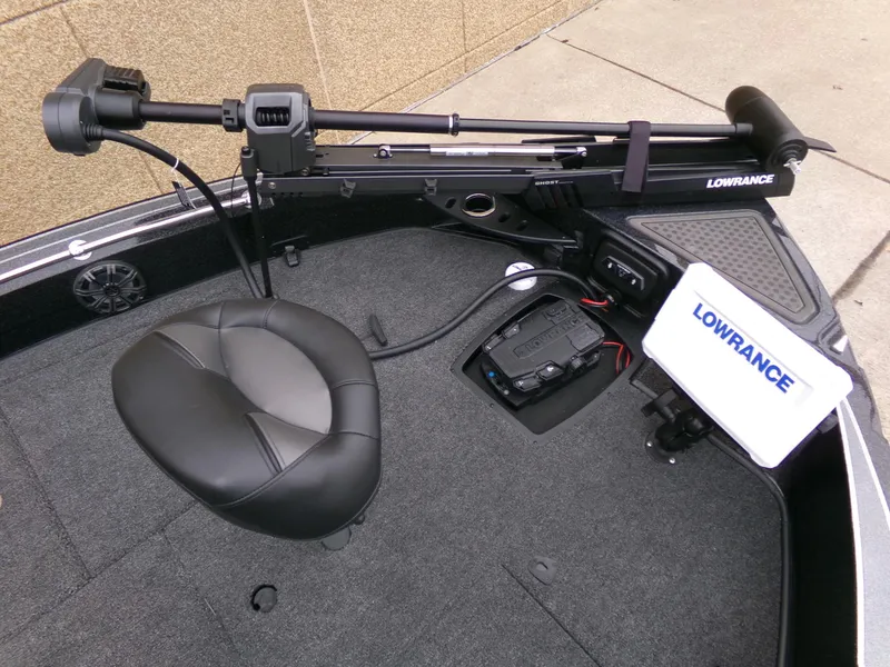 Slide: The Image of 2024 Nitro ZV20 Pro boat with Lowrance electronics and comfortable seating. - 5