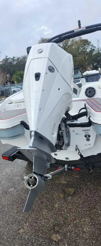 Slide: The Image of 2024 Tahoe 210 S boat with powerful outboard motor. - 3
