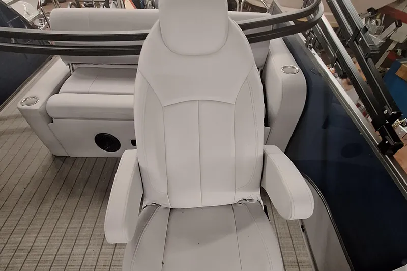 Slide: The Image of 2024 Bentley Pontoons Legacy 243 Swingback interior seating. - 10