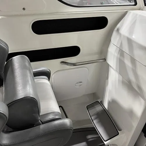 Slide: The Image of 2024 Extreme Boats 616 Game King interior with sleek seating and modern design. - 13