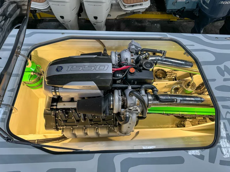 Slide: The Image of High-performance engine in a 2021 Skater 50 boat, showcasing advanced engineering and design. - 20