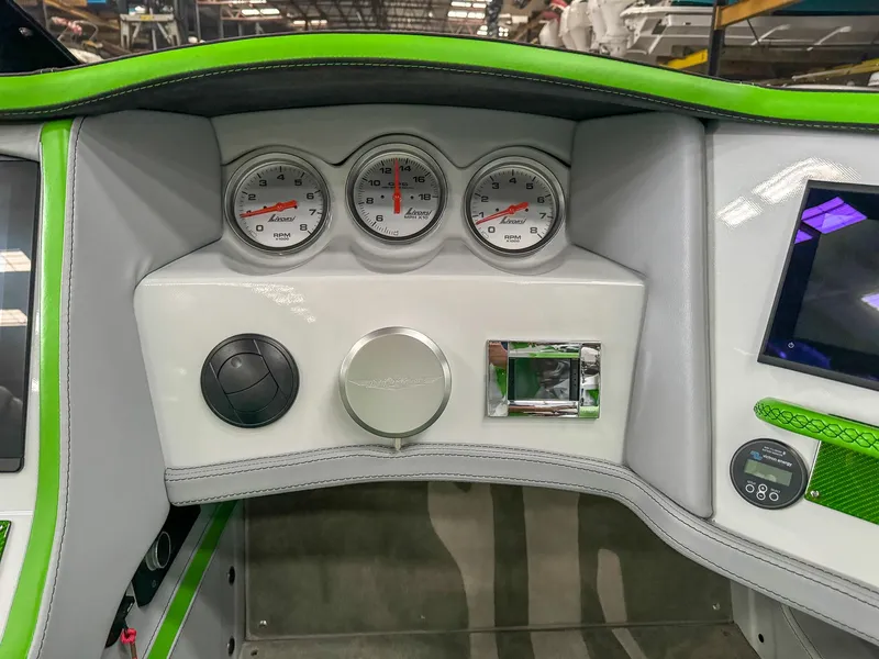 Slide: The Image of Dashboard of 2021 Skater 50 boat with gauges and controls. - 46