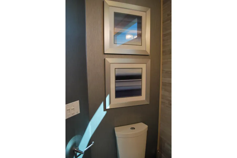 Slide: The Image of Modern bathroom with framed abstract art above toilet, Adonia Azul Trip 2017. - 21